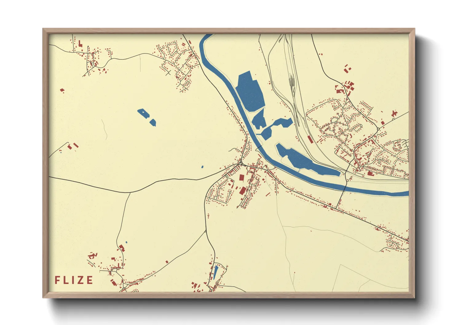 Une affiche de carte sur Flize