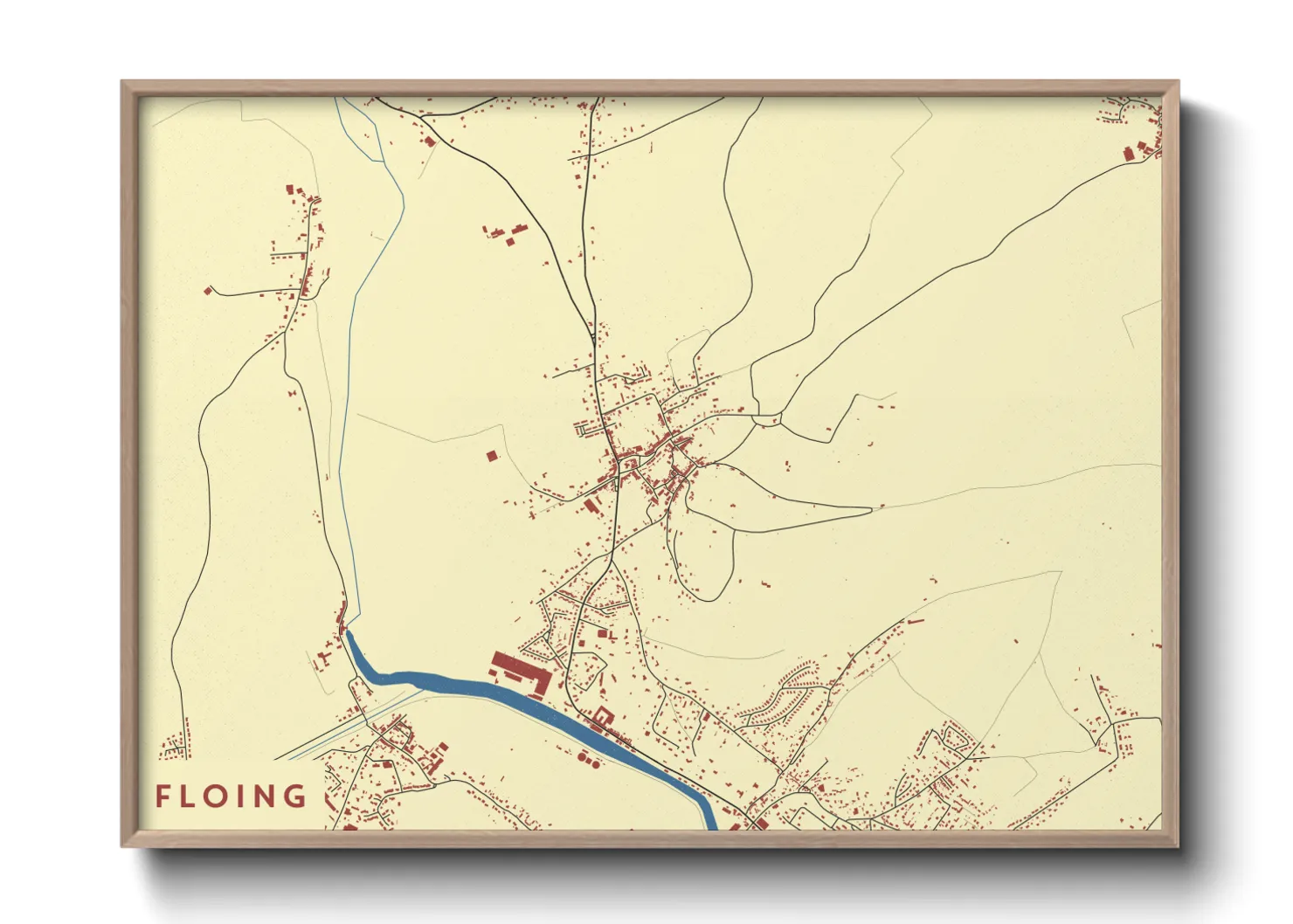 Une affiche de carte sur Floing