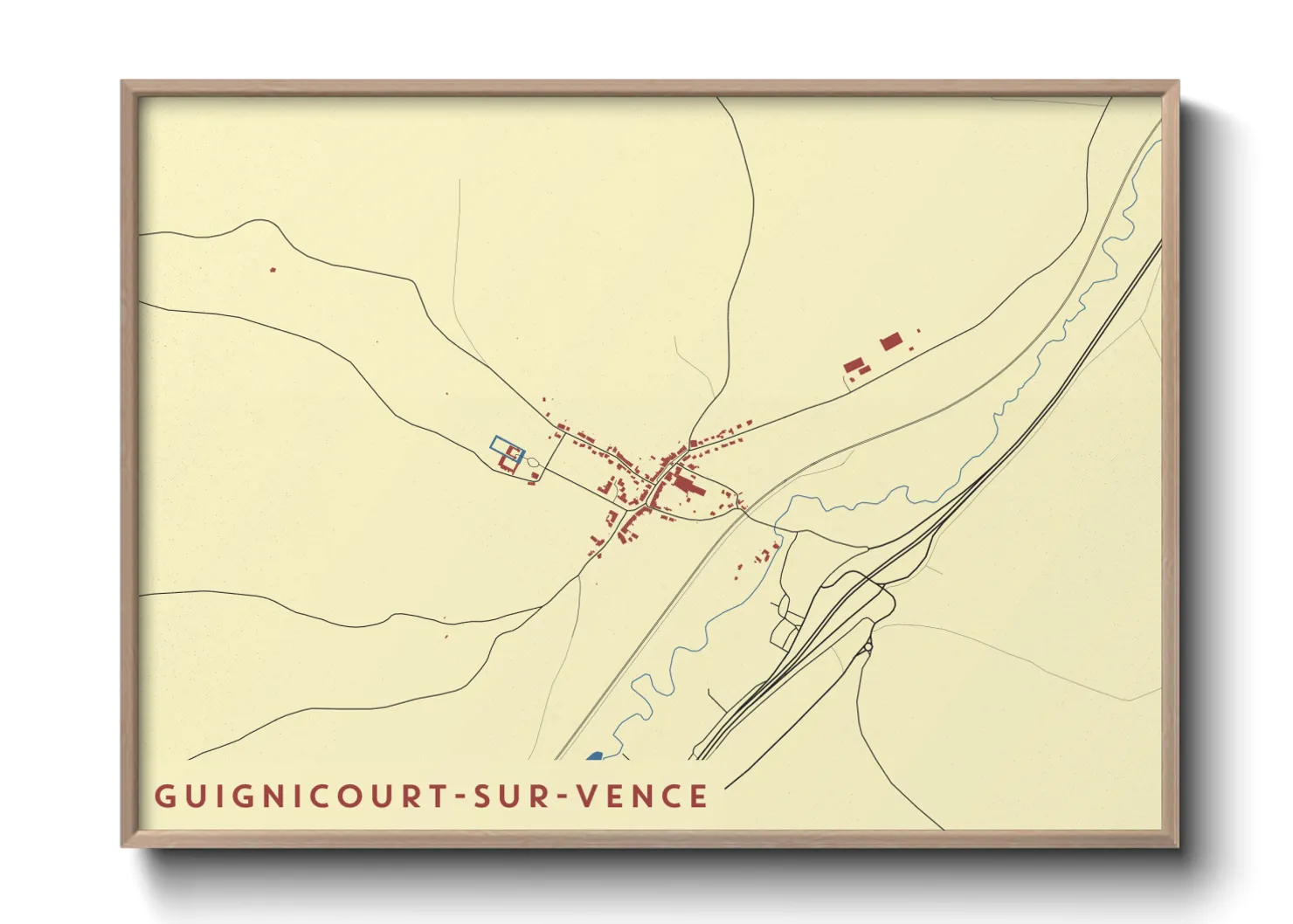 Une affiche de carte sur Guignicourt-sur-Vence
