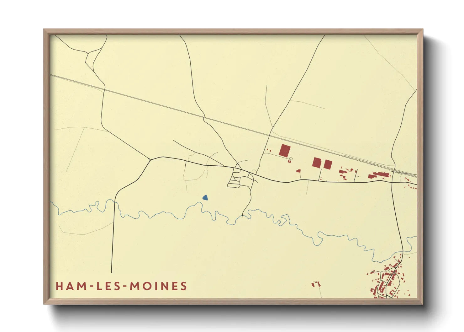 Une affiche de carte sur Ham-les-Moines