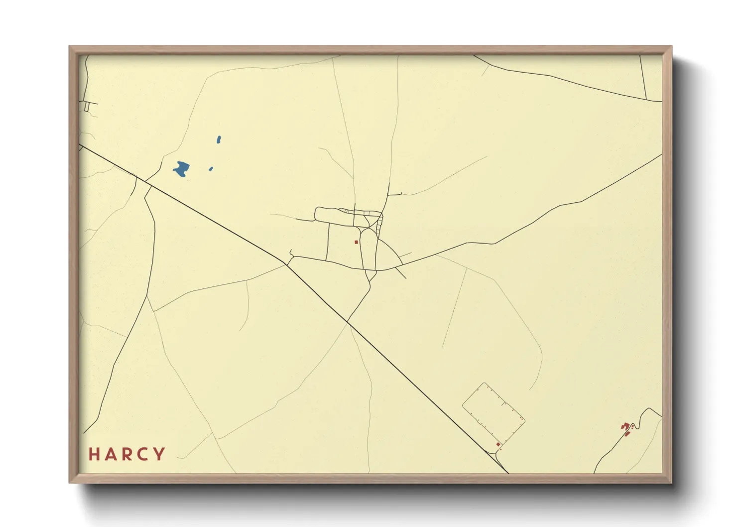 Une affiche de carte sur Harcy