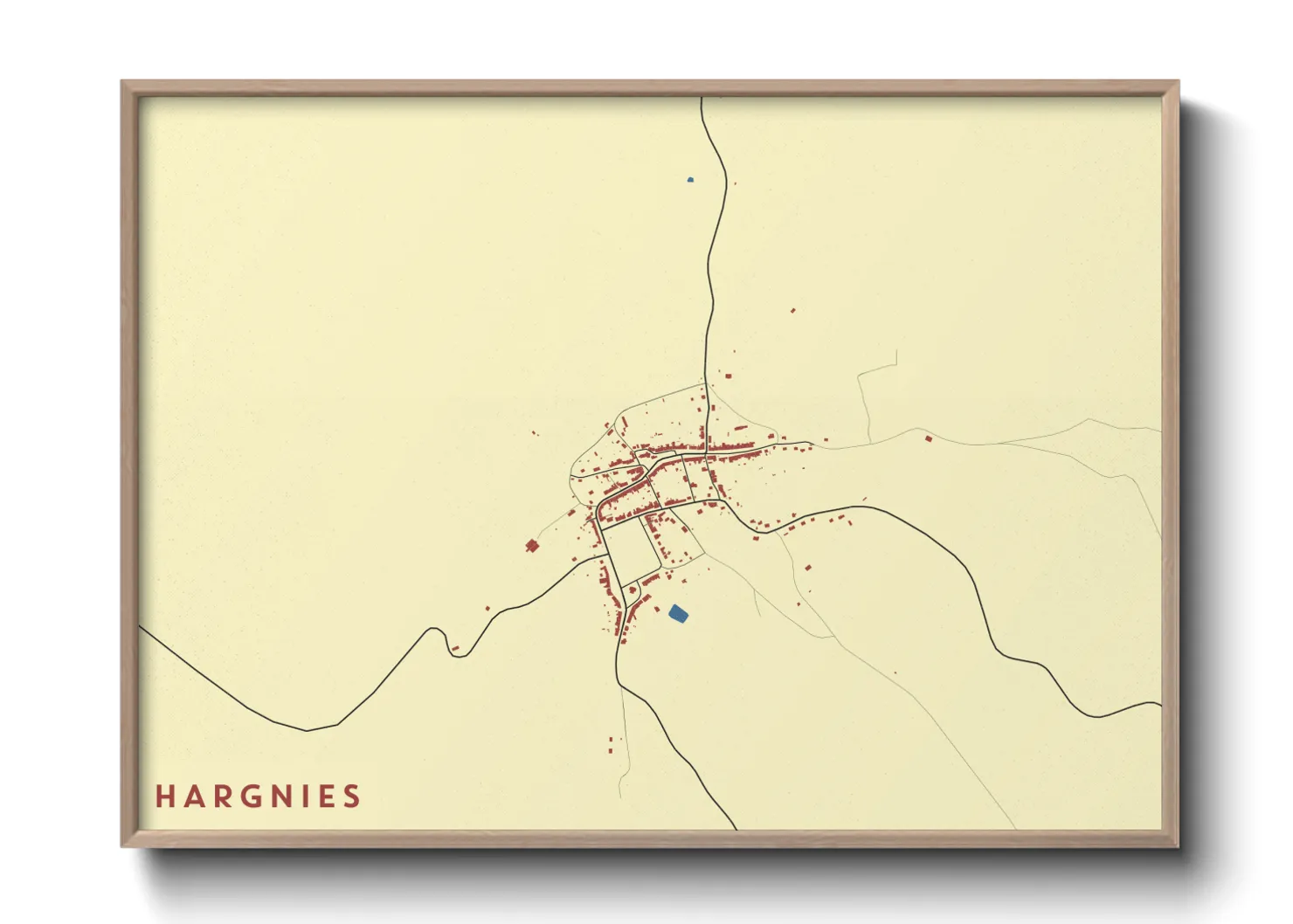 Une affiche de carte sur Hargnies