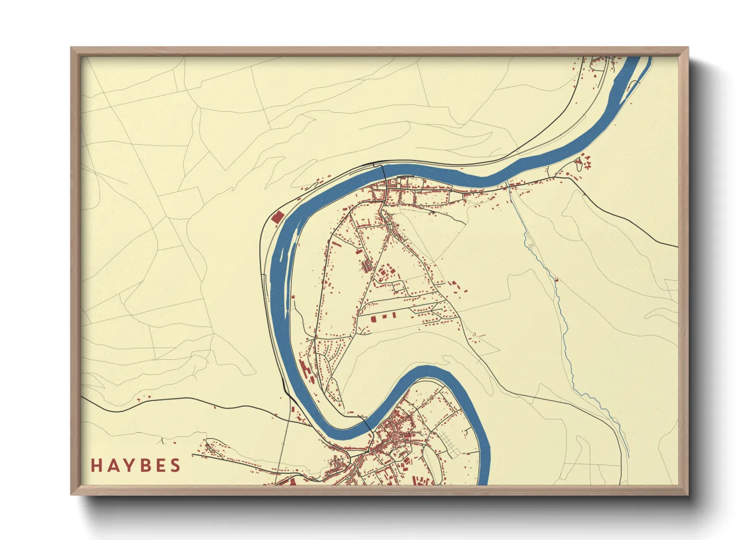 Une affiche de carte sur Haybes