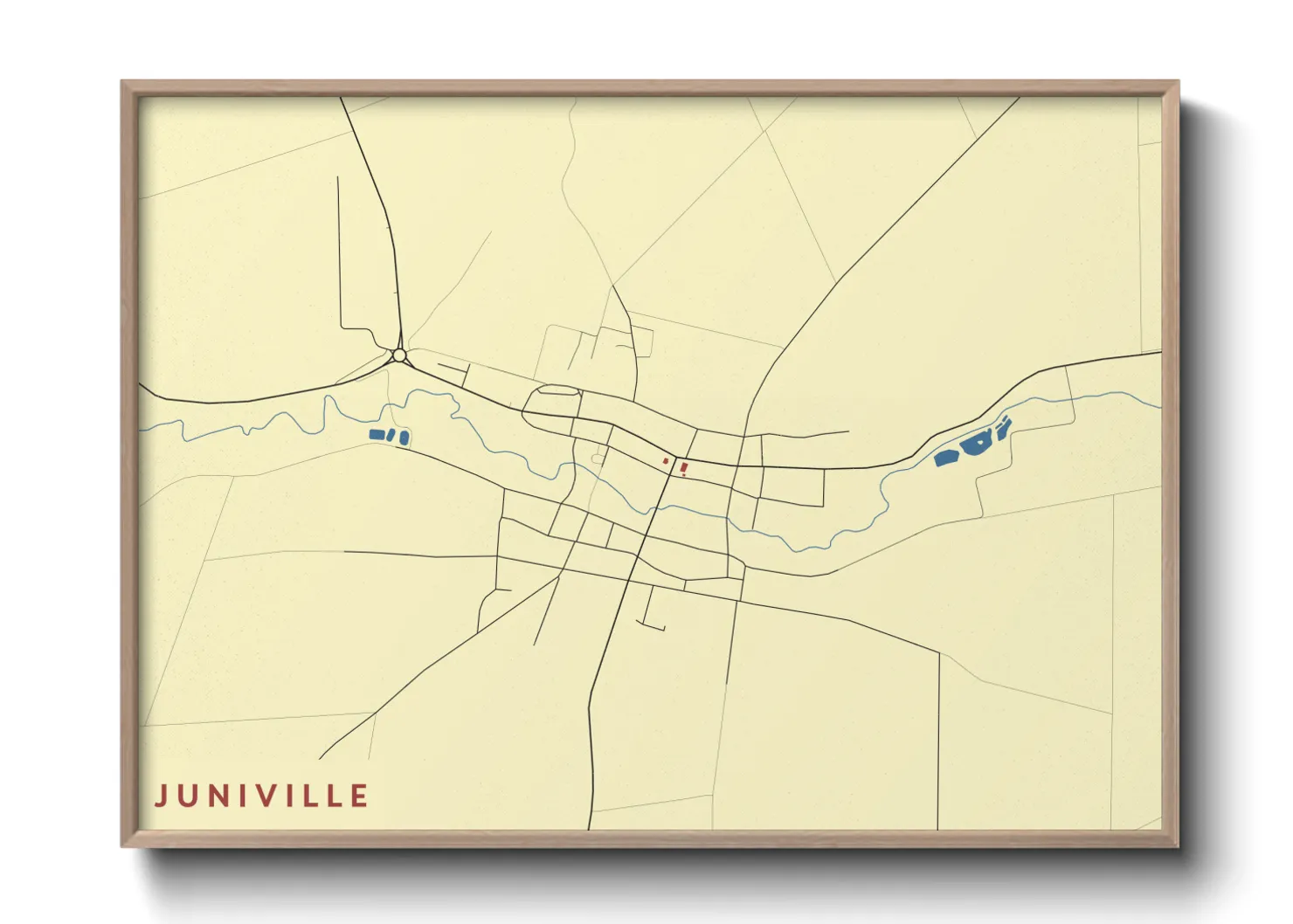 Une affiche de carte sur Juniville