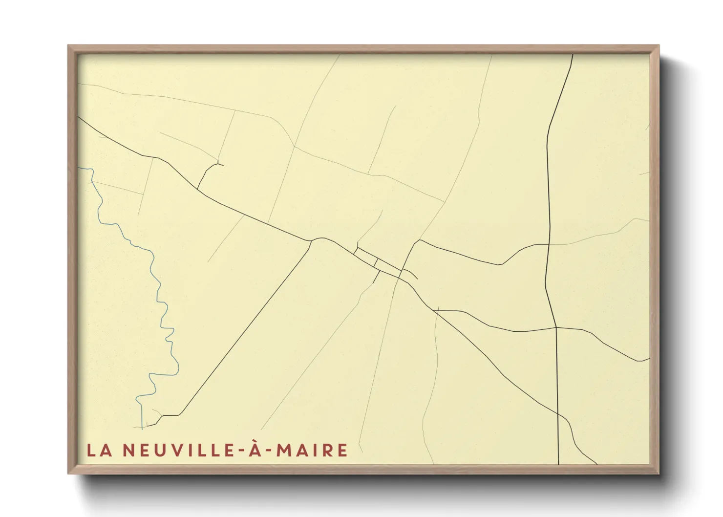 Une affiche de carte sur La Neuville-à-Maire