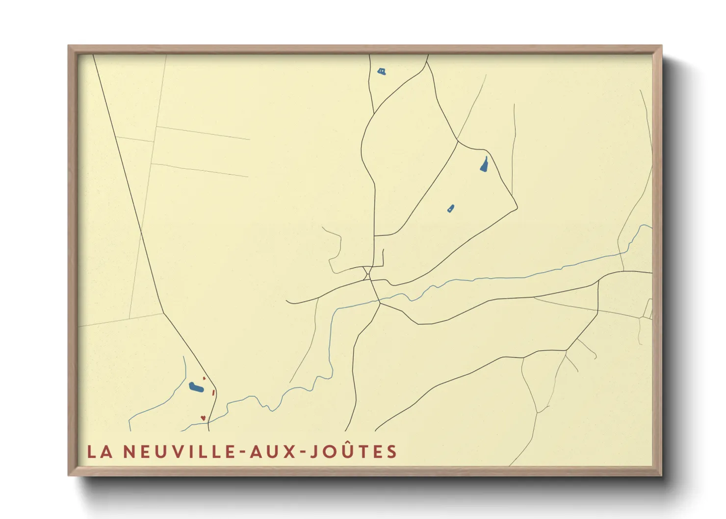 Une affiche de carte sur La Neuville-aux-Joûtes