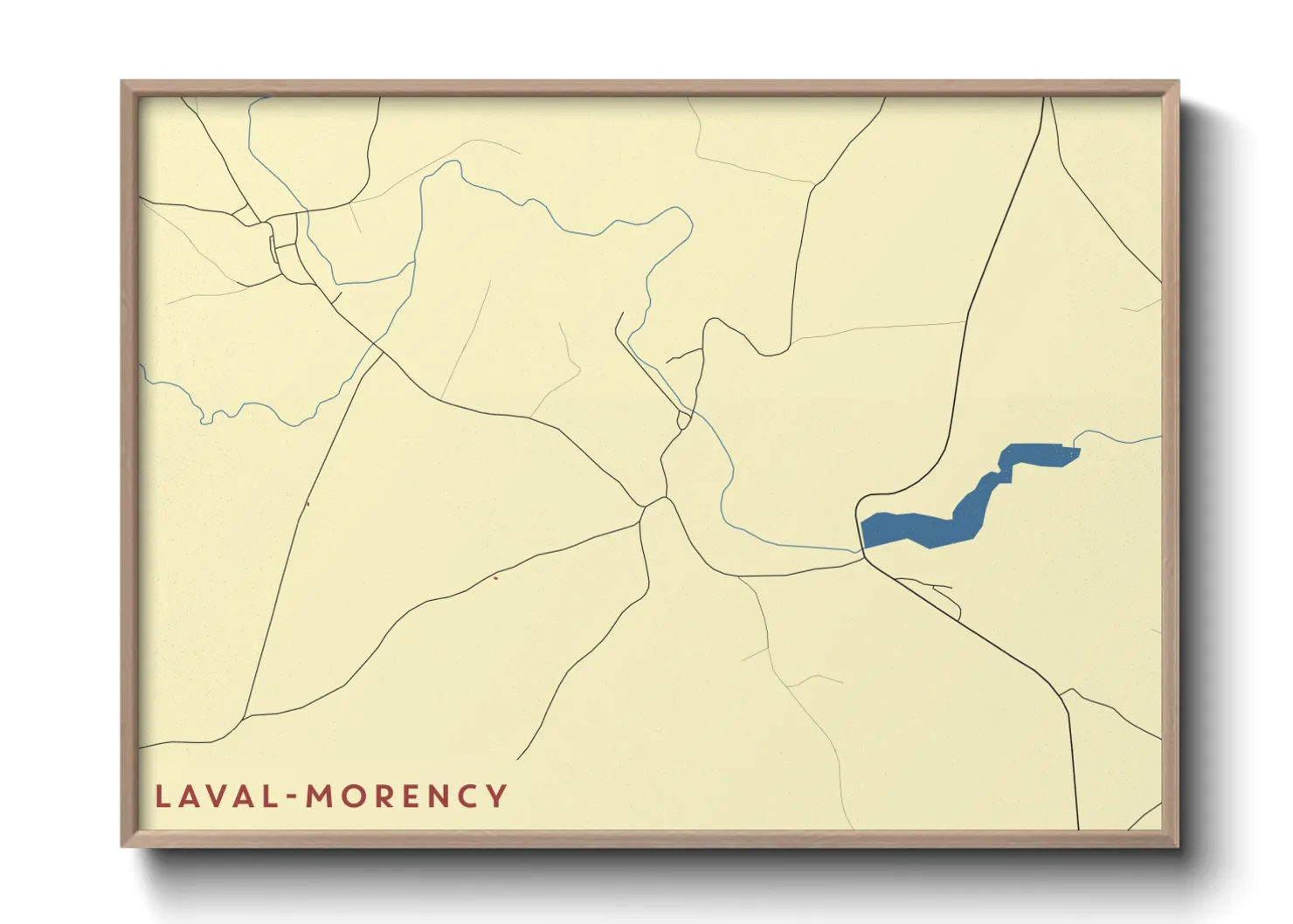 Une affiche de carte sur Laval-Morency