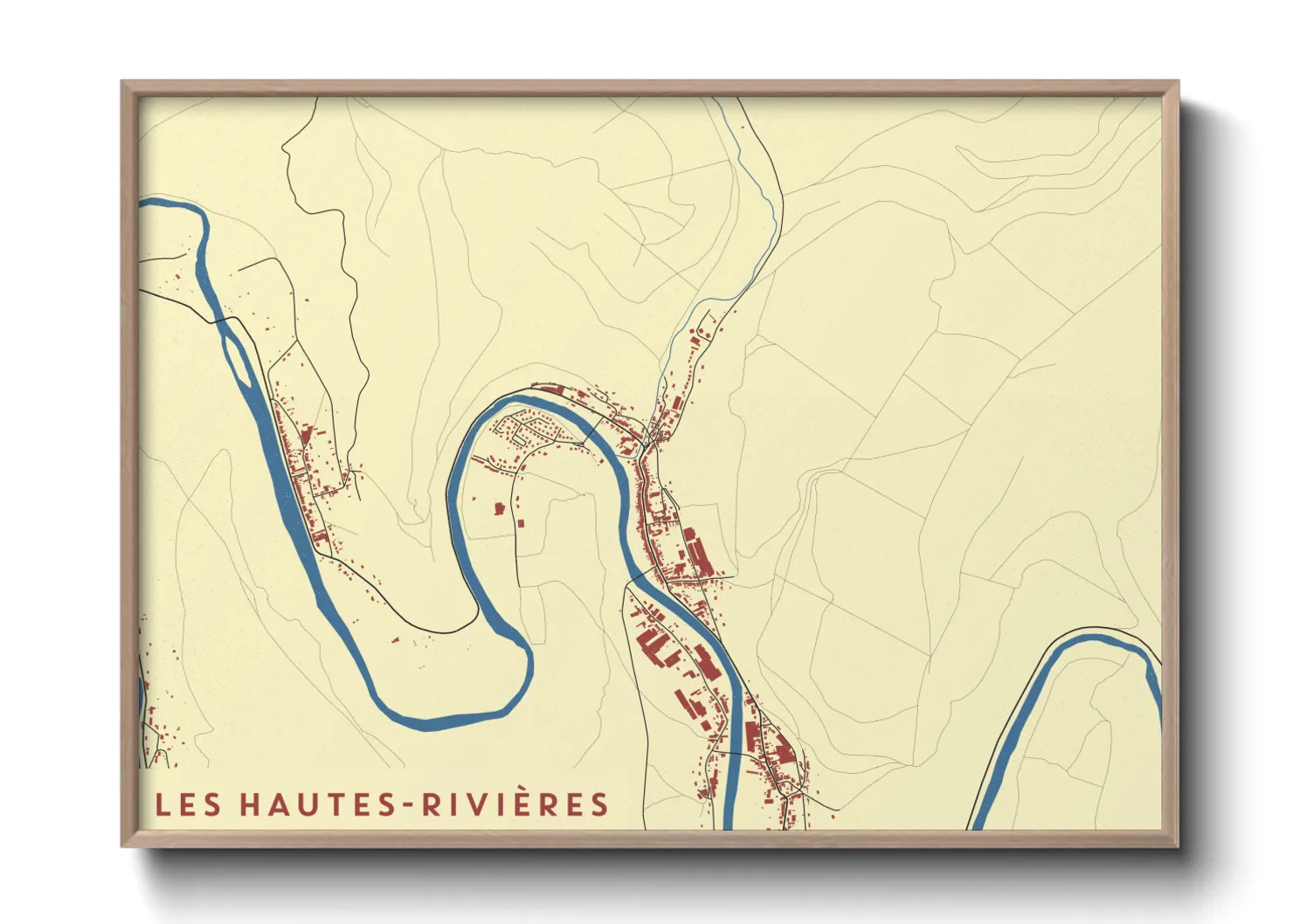 Une affiche de carte sur Les Hautes-Rivières