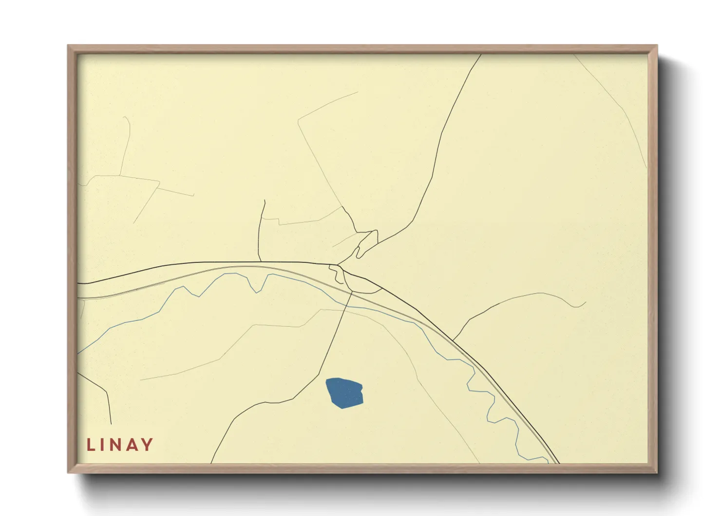 Une affiche de carte sur Linay