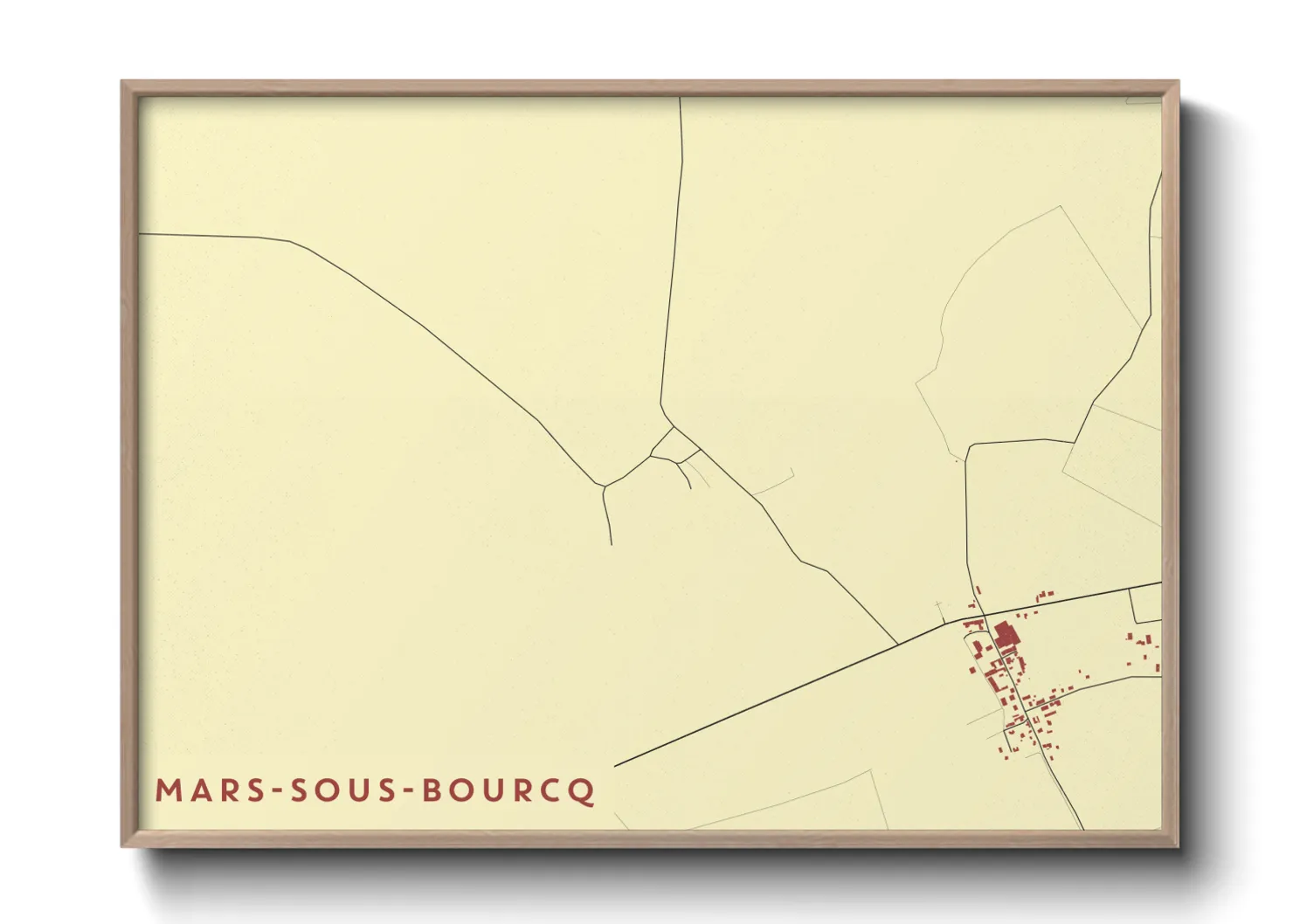 Une affiche de carte sur Mars-sous-Bourcq