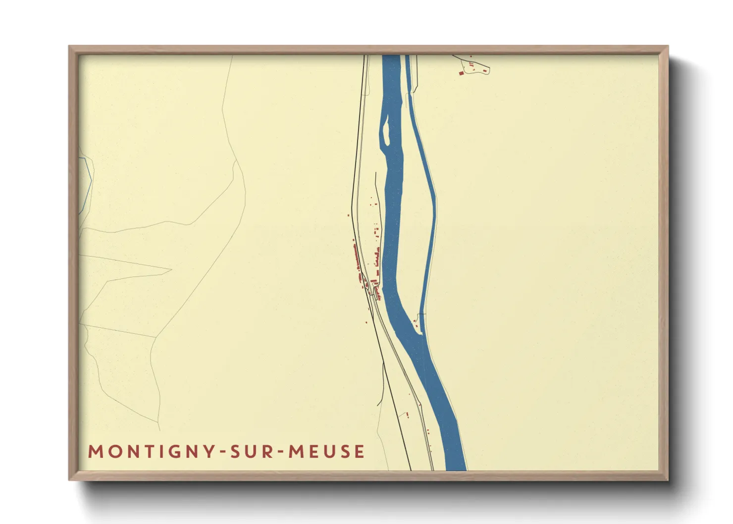 Une affiche de carte sur Montigny-sur-Meuse