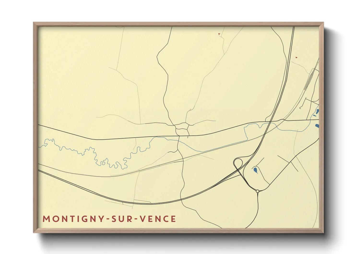 Une affiche de carte sur Montigny-sur-Vence