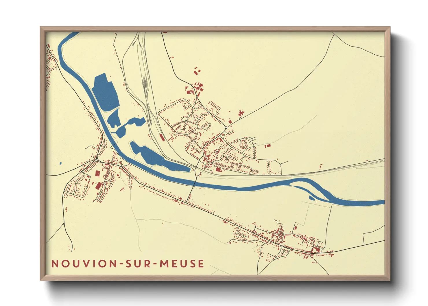 Une affiche de carte sur Nouvion-sur-Meuse