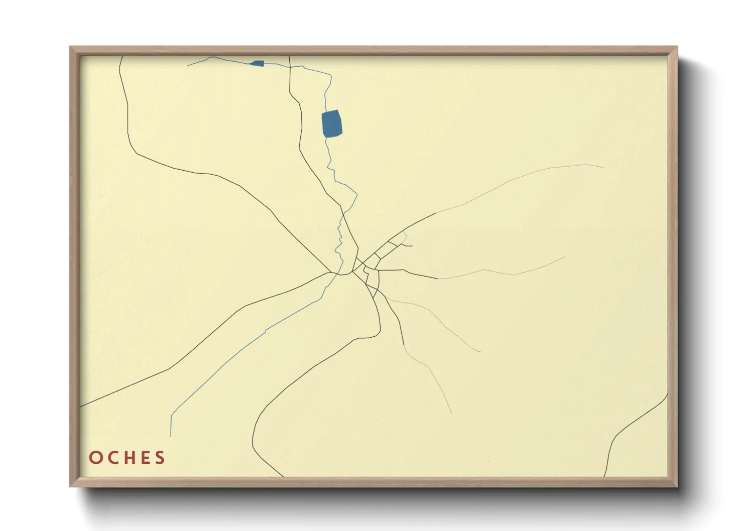 Une affiche de carte sur Oches