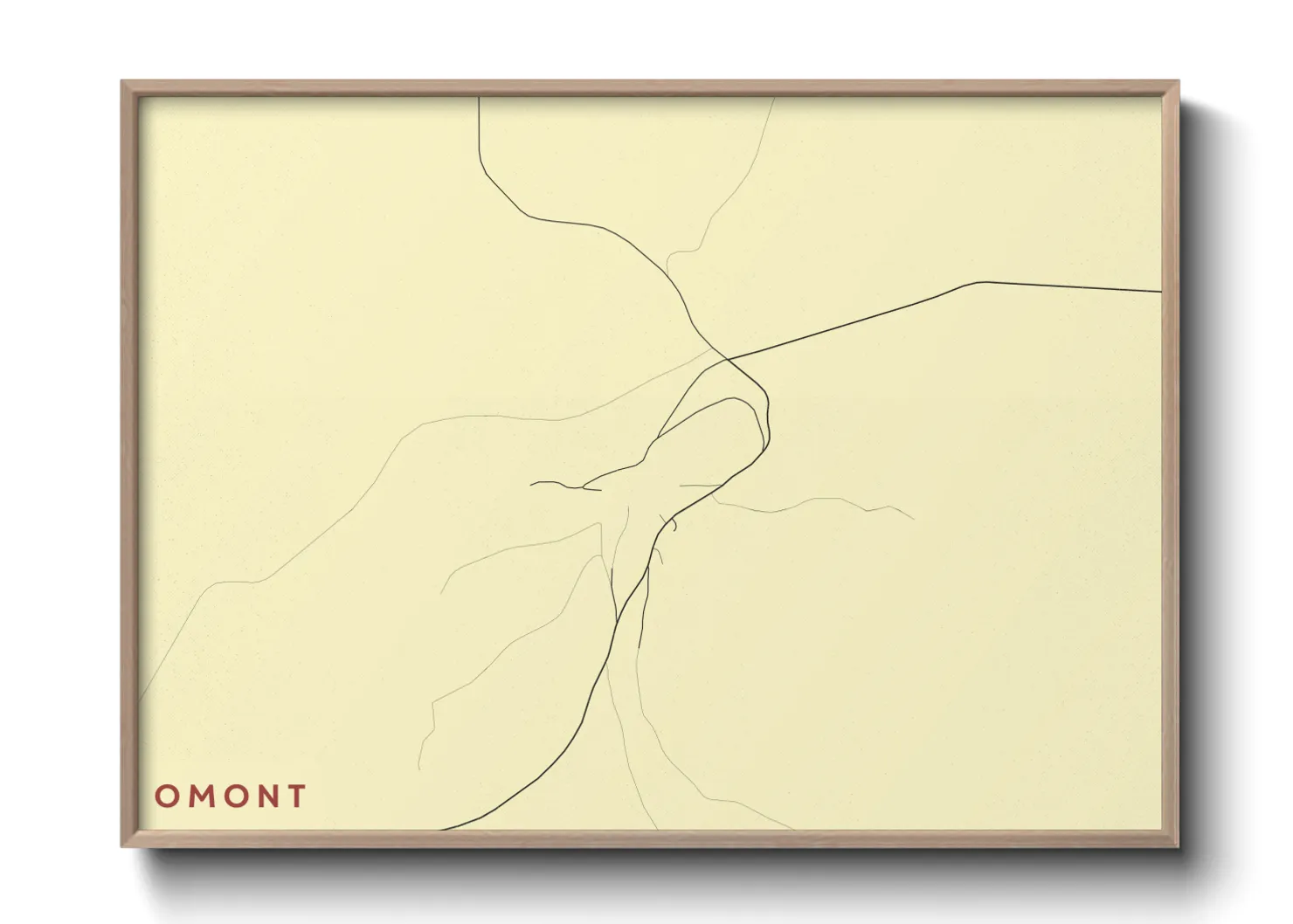 Une affiche de carte sur Omont