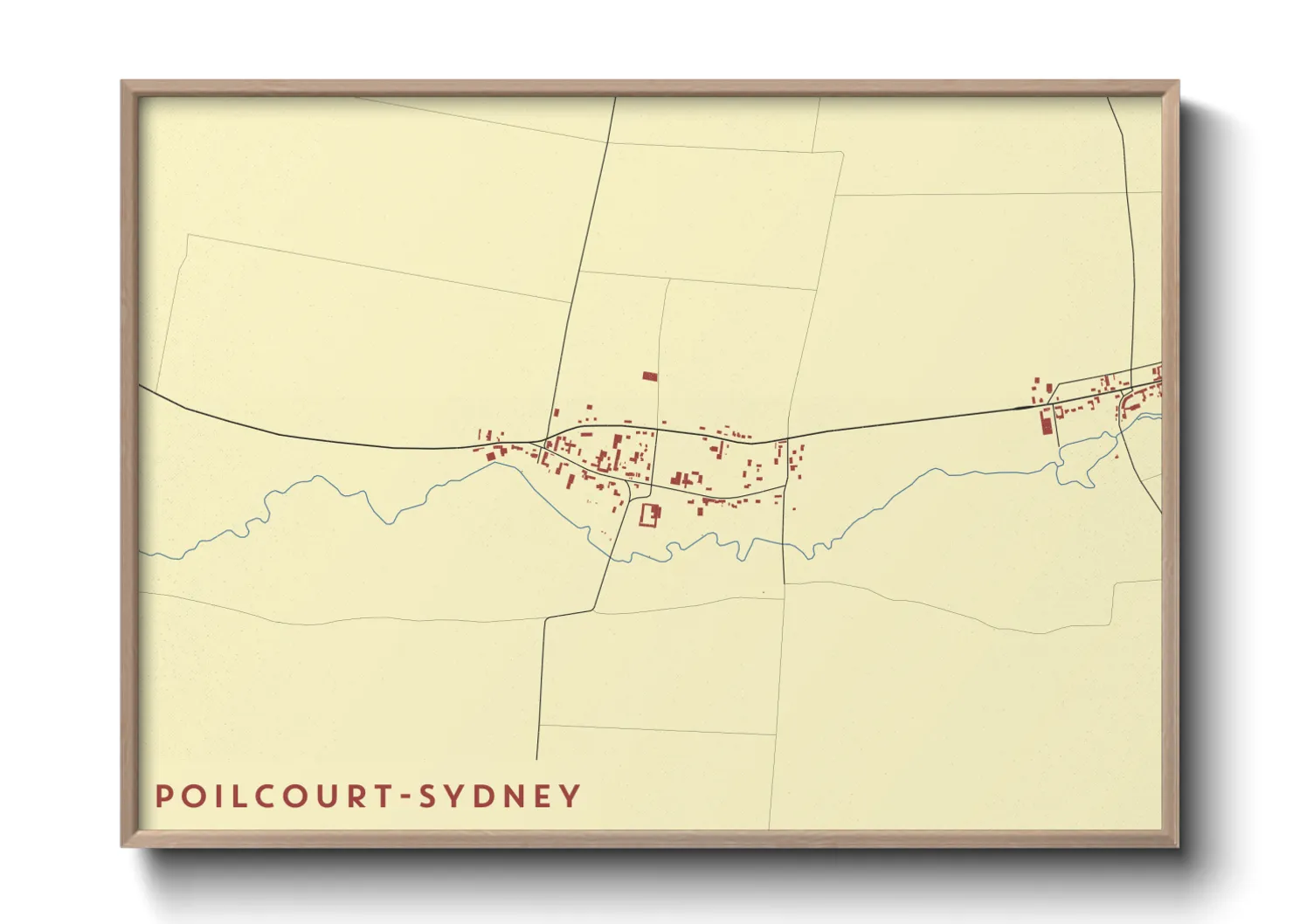 Une affiche de carte sur Poilcourt-Sydney