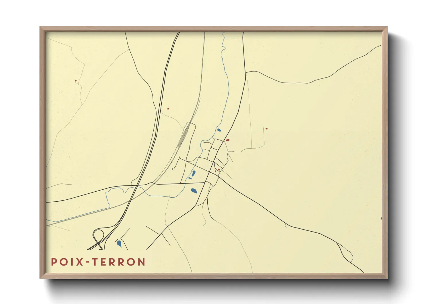 Une affiche de carte sur Poix-Terron