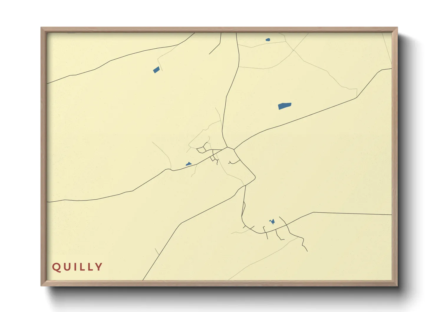 Une affiche de carte sur Quilly