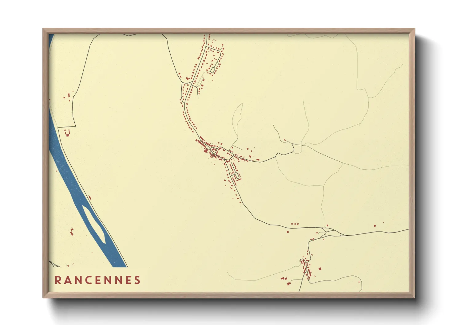Une affiche de carte sur Rancennes