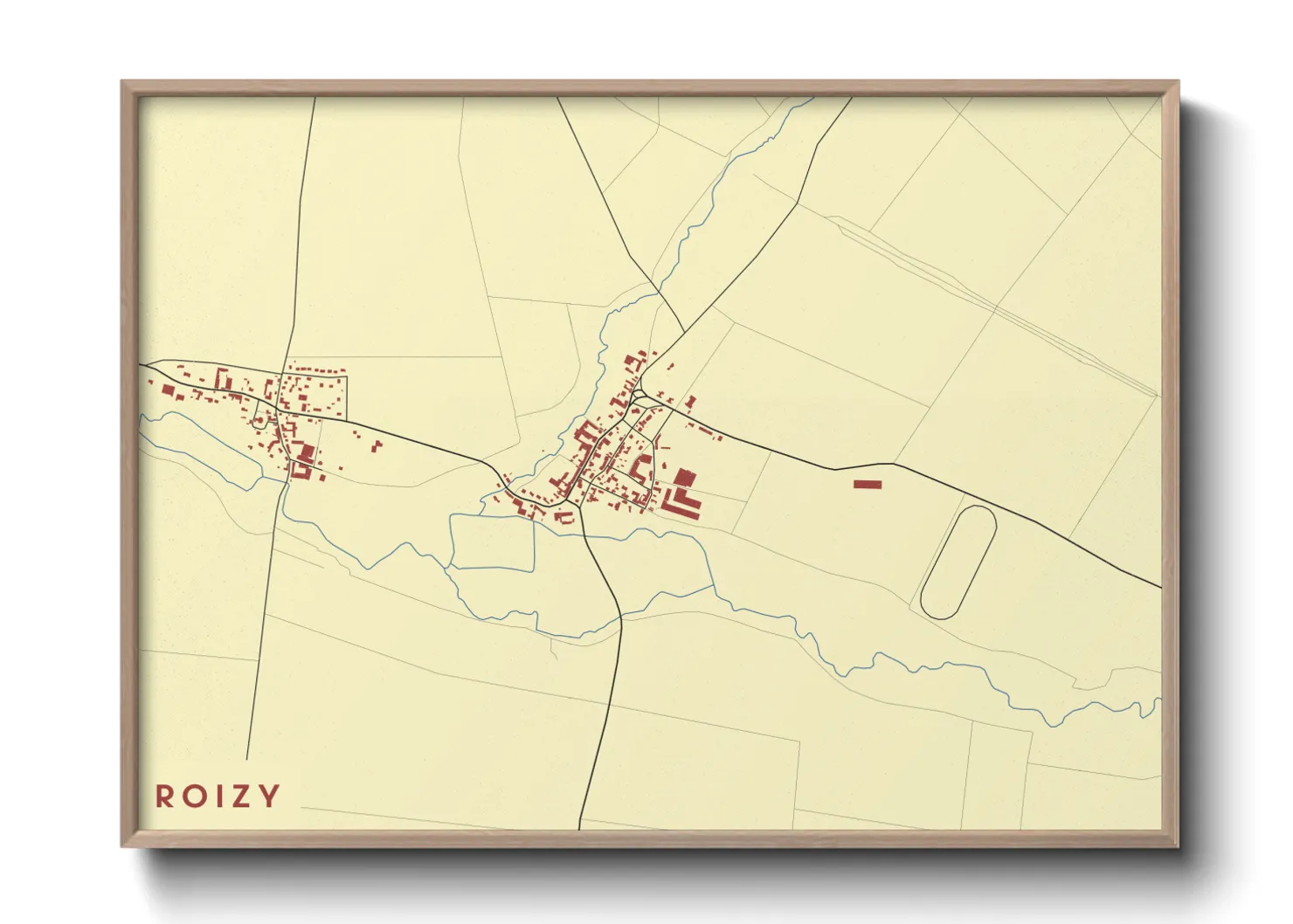 Une affiche de carte sur Roizy