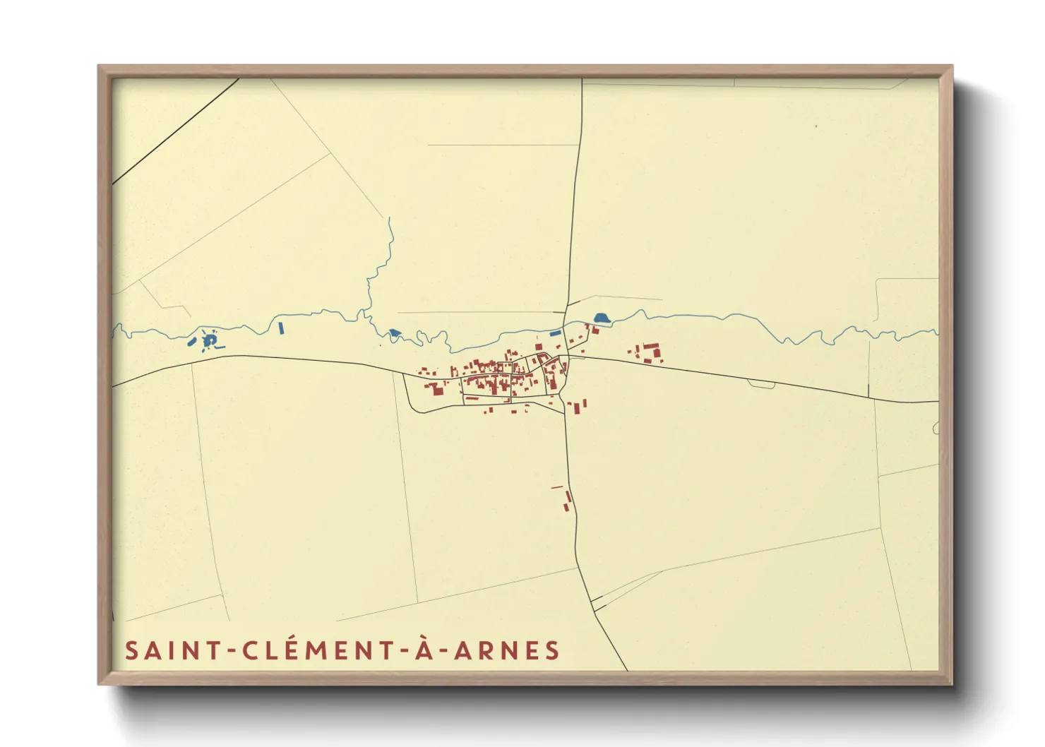 Une affiche de carte sur Saint-Clément-à-Arnes