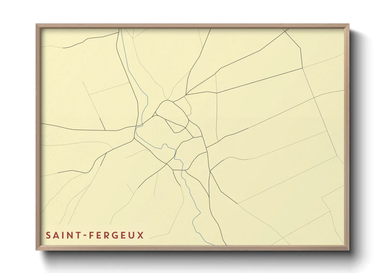 Une affiche de carte sur Saint-Fergeux