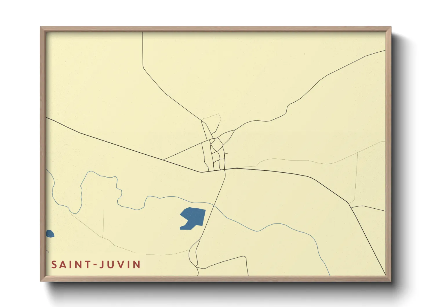 Une affiche de carte sur Saint-Juvin
