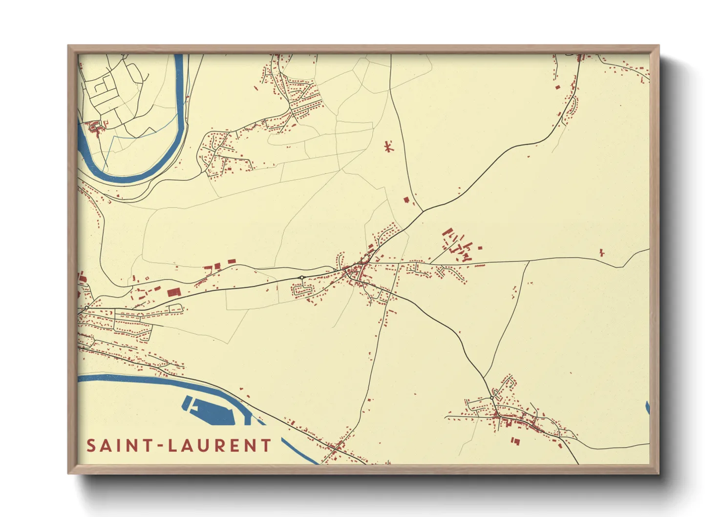 Une affiche de carte sur Saint-Laurent