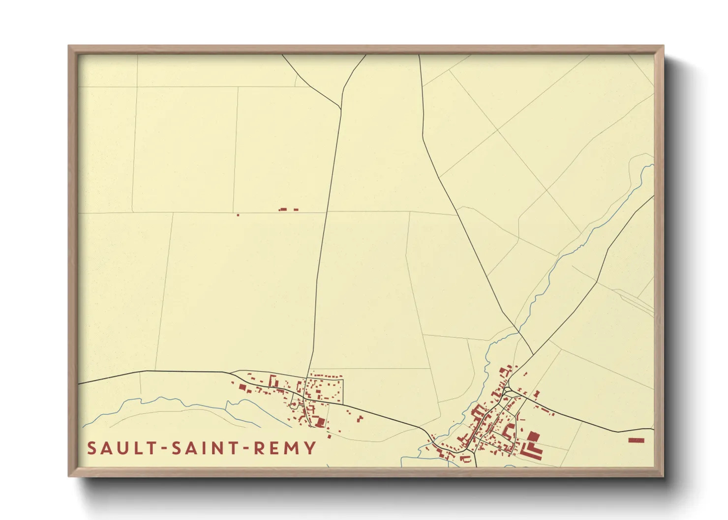 Une affiche de carte sur Sault-Saint-Remy
