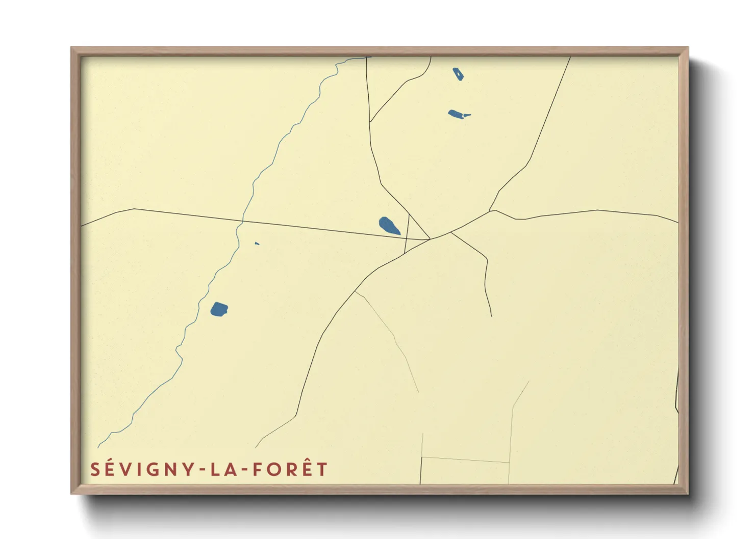 Une affiche de carte sur Sévigny-la-Forêt