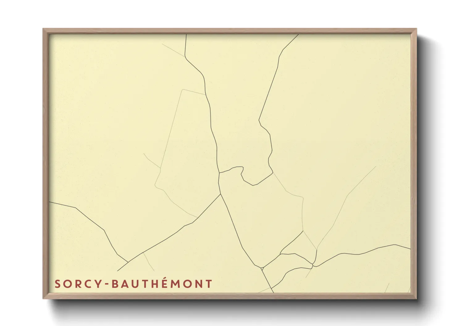 Une affiche de carte sur Sorcy-Bauthémont
