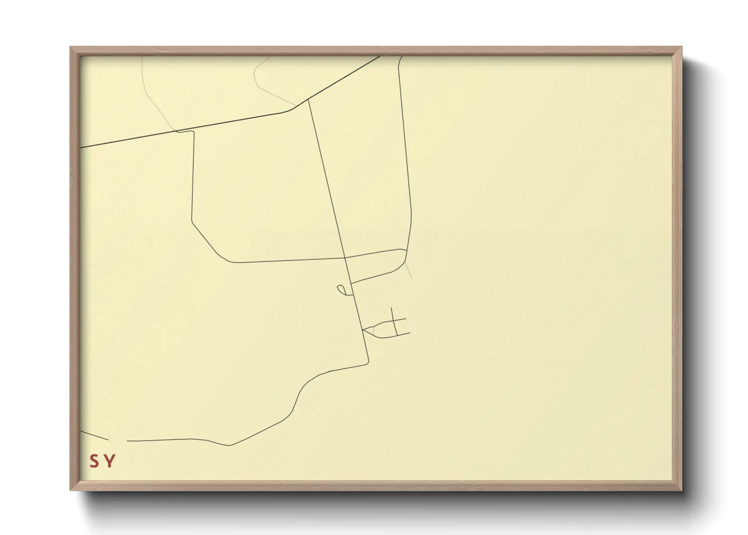 Une affiche de carte sur Sy