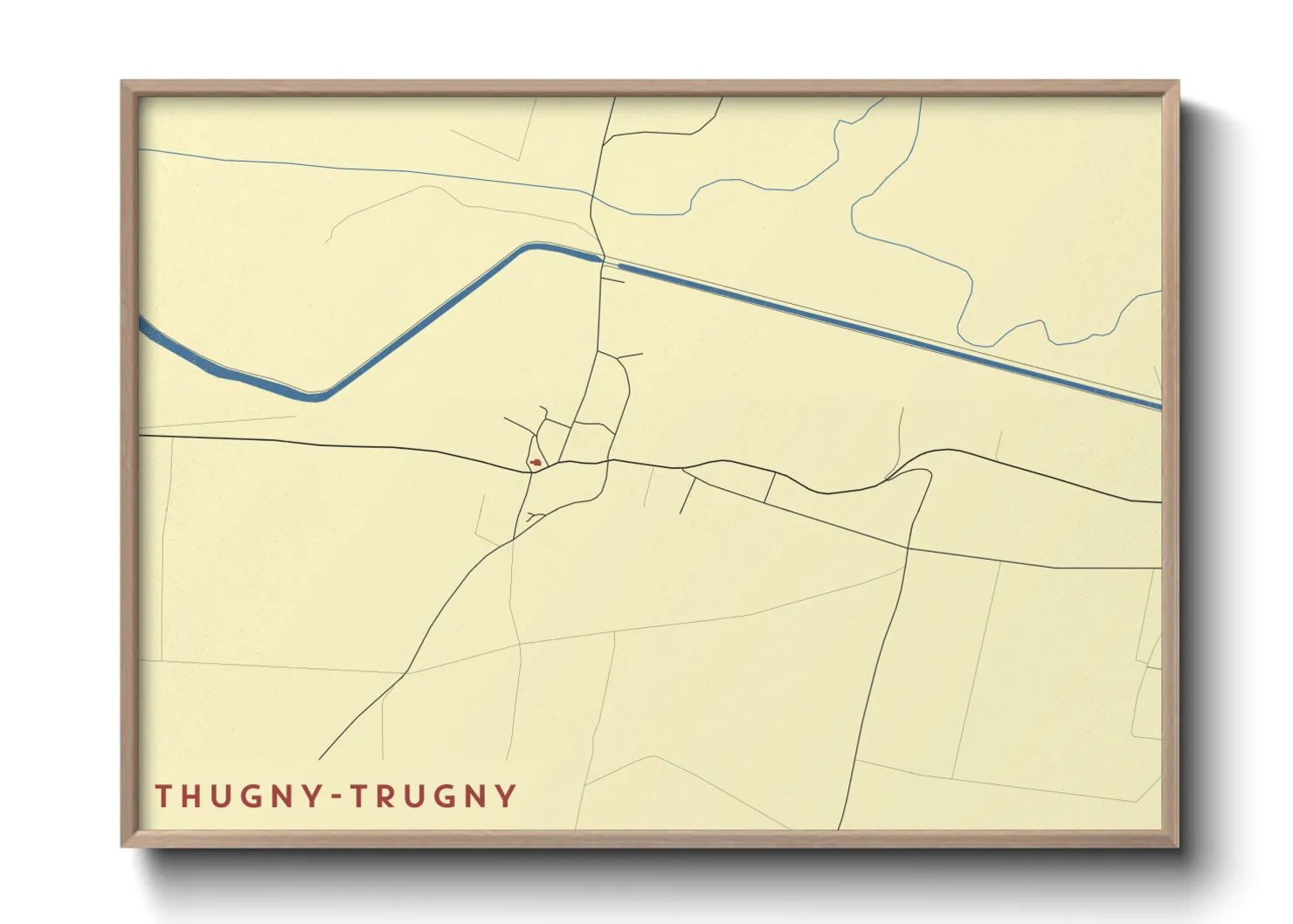 Une affiche de carte sur Thugny-Trugny