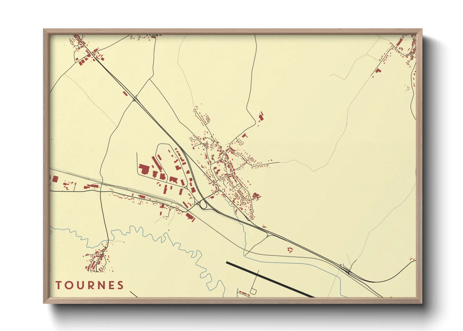 Une affiche de carte sur Tournes
