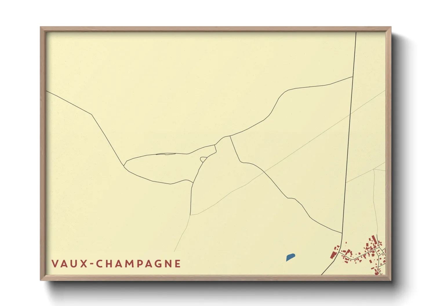 Une affiche de carte sur Vaux-Champagne