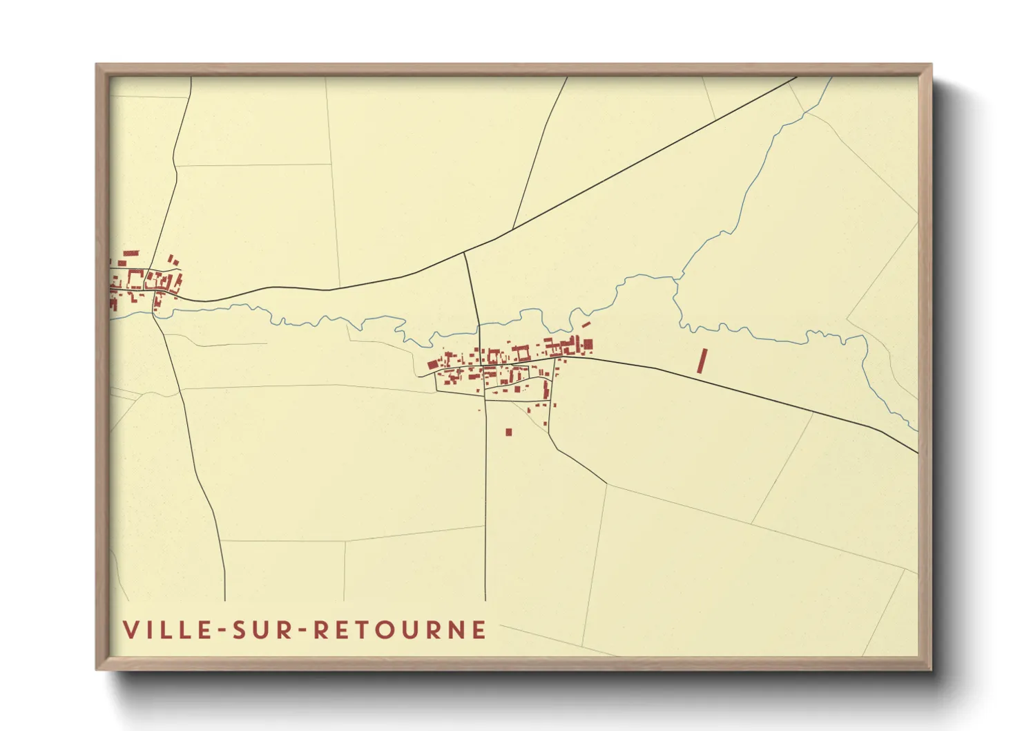 Une affiche de carte sur Ville-sur-Retourne