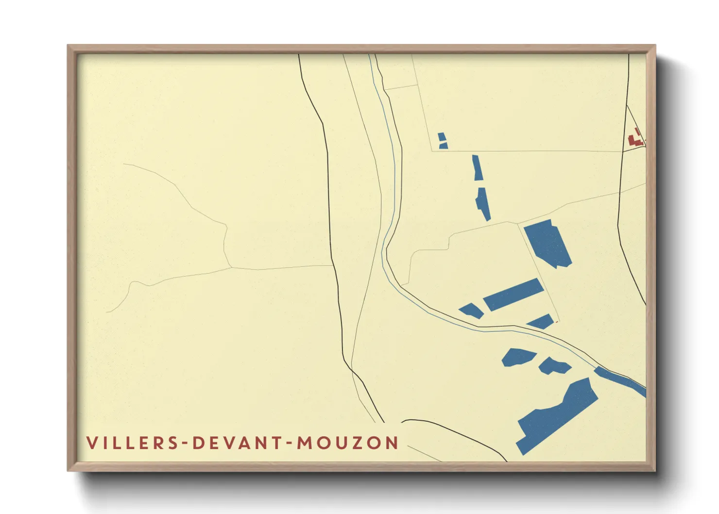 Une affiche de carte sur Villers-devant-Mouzon