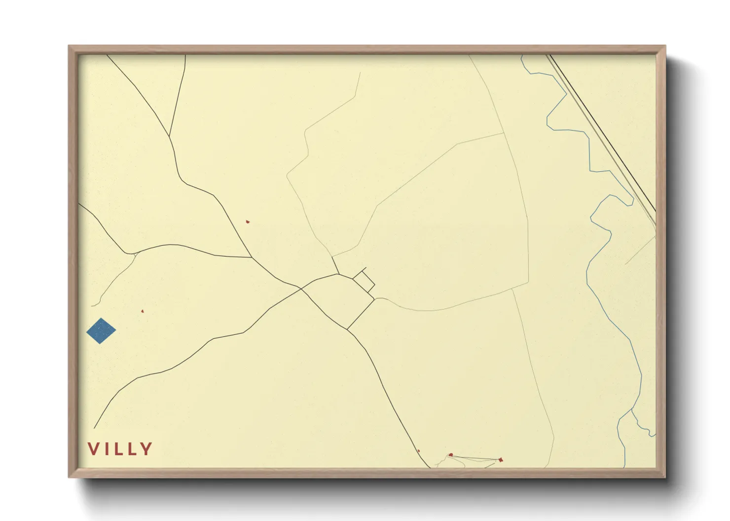 Une affiche de carte sur Villy
