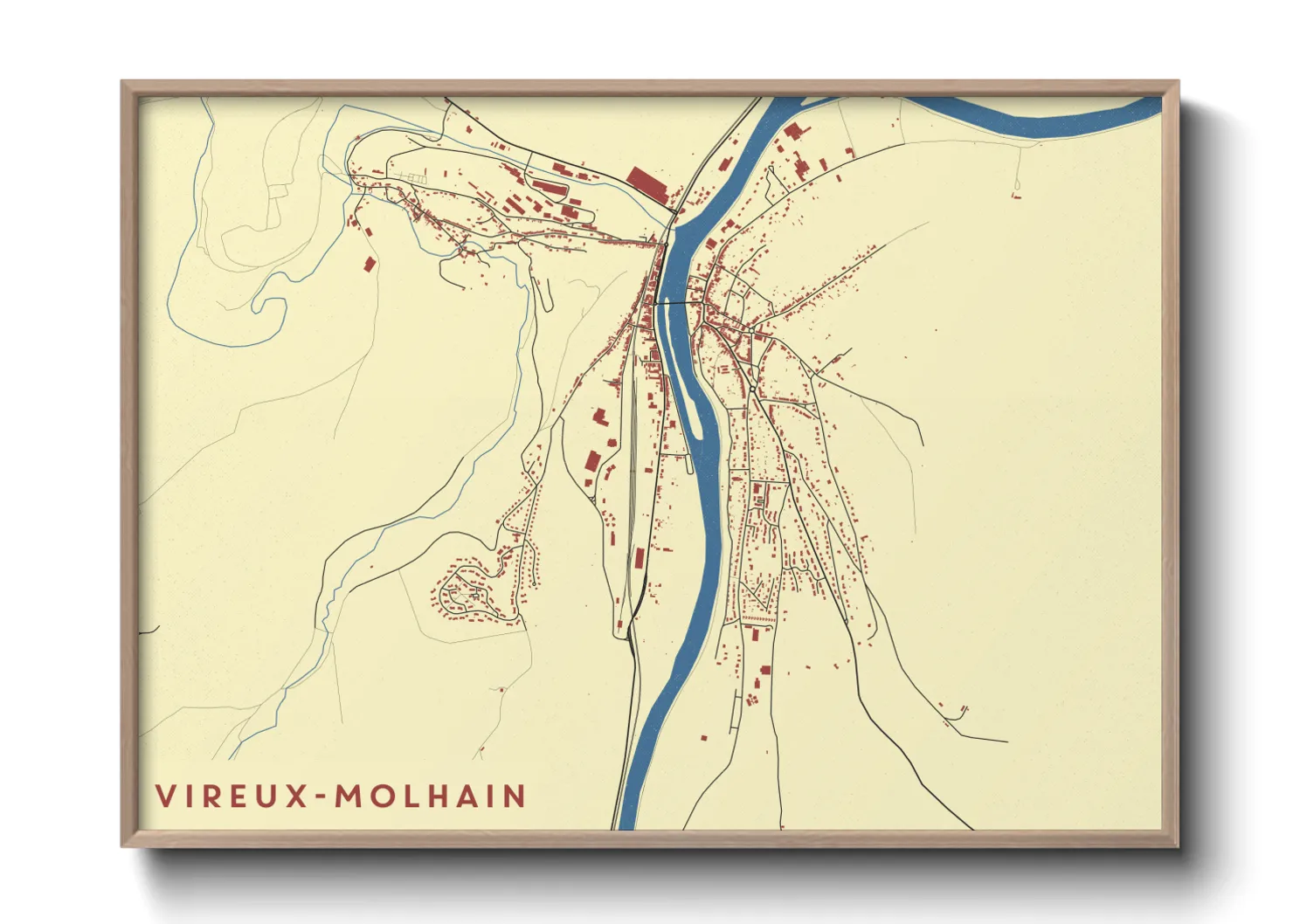 Une affiche de carte sur Vireux-Molhain