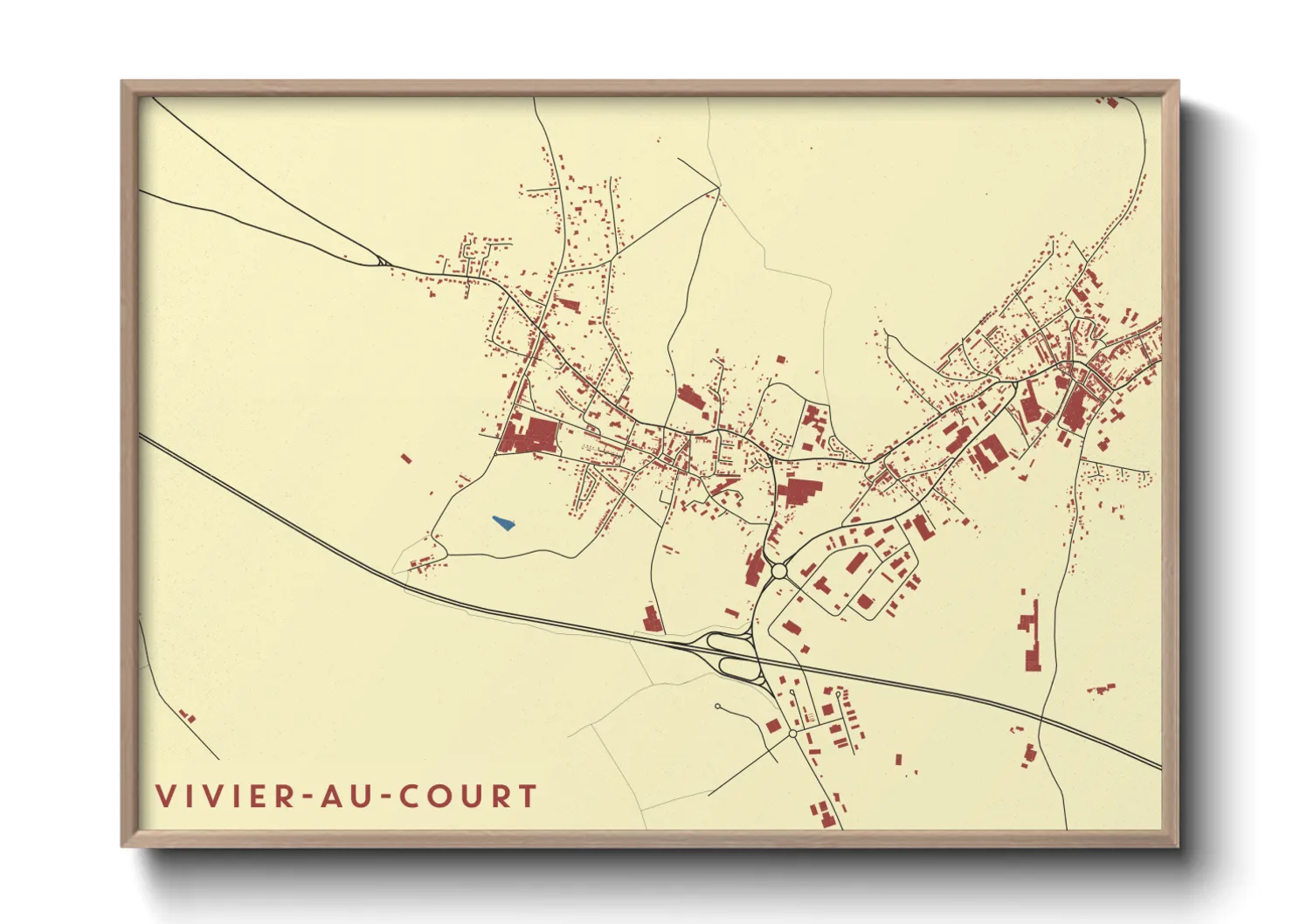 Une affiche de carte sur Vivier-au-Court
