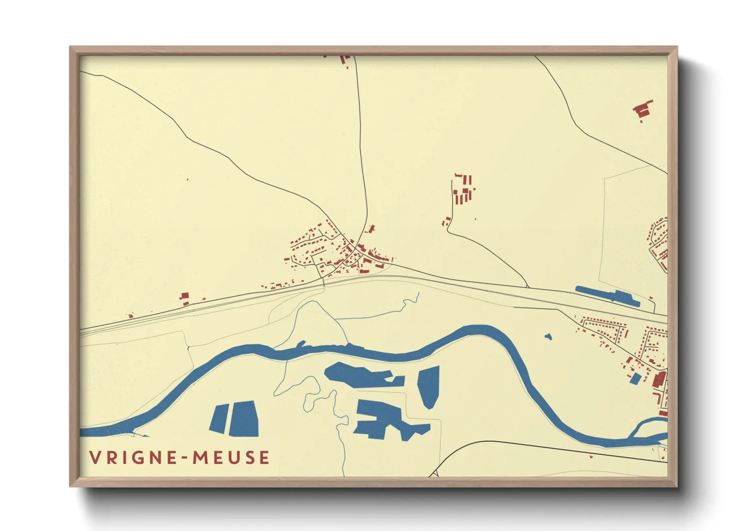 Une affiche de carte sur Vrigne-Meuse