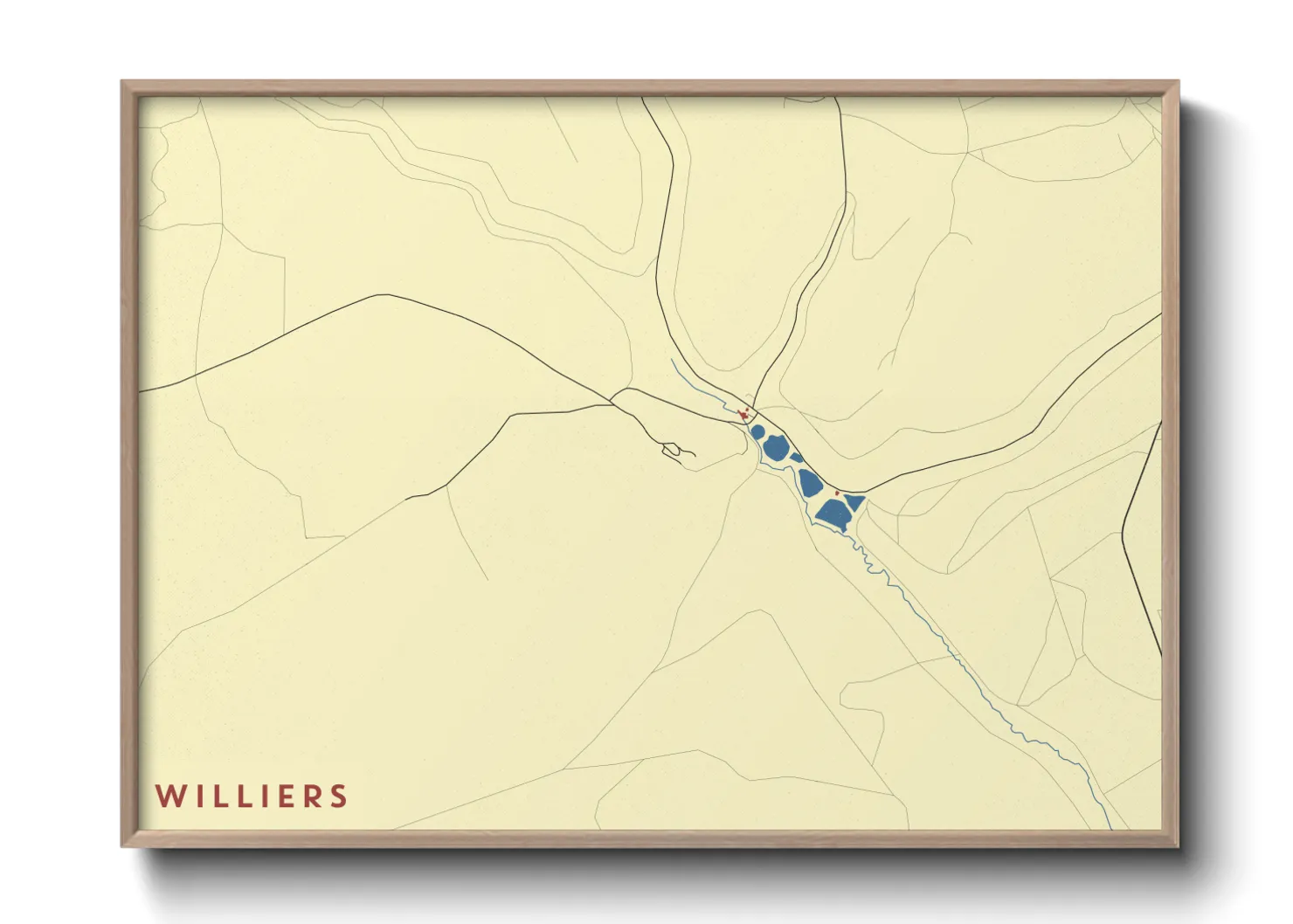 Une affiche de carte sur Williers