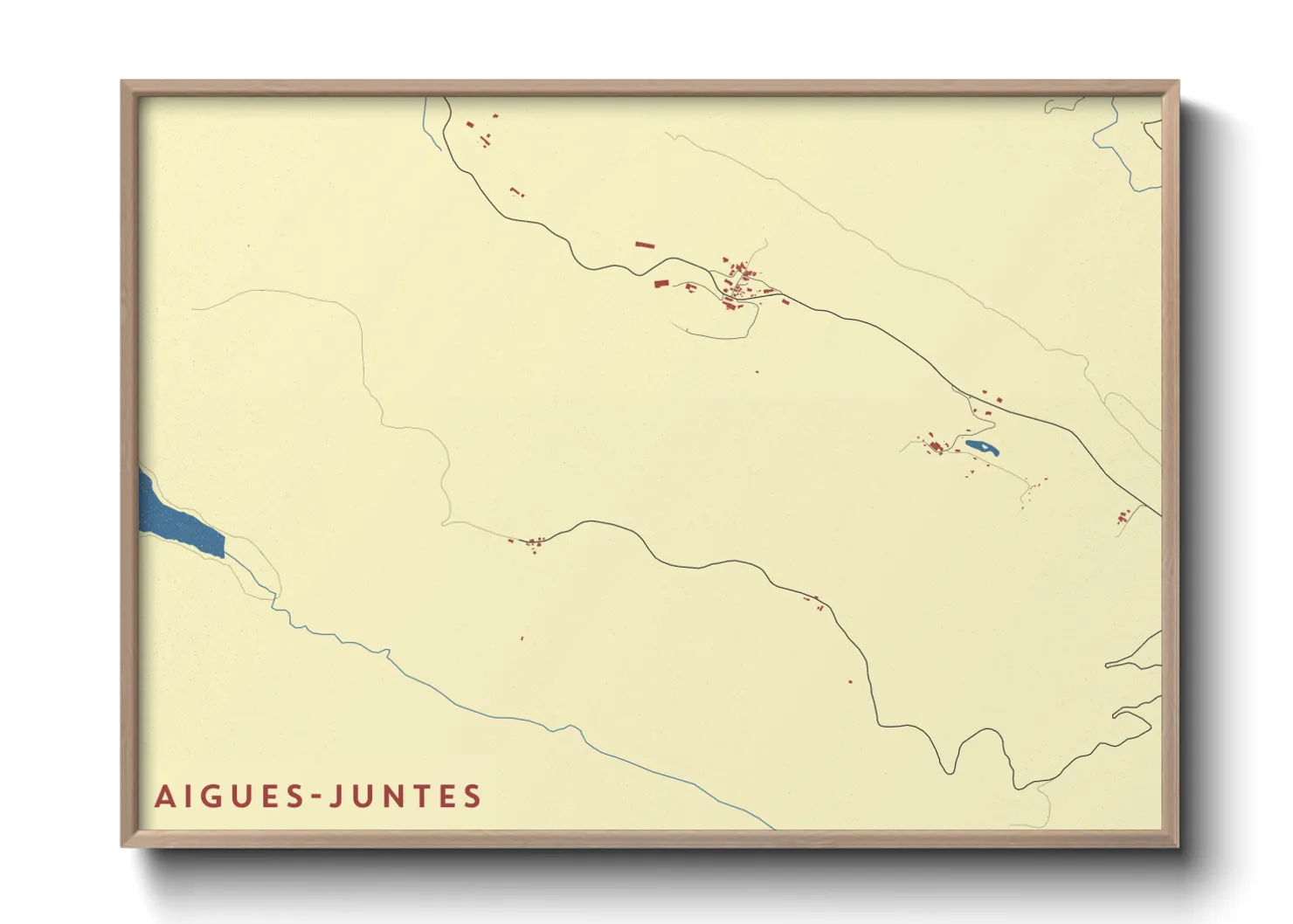 Une affiche de carte sur Aigues-Juntes