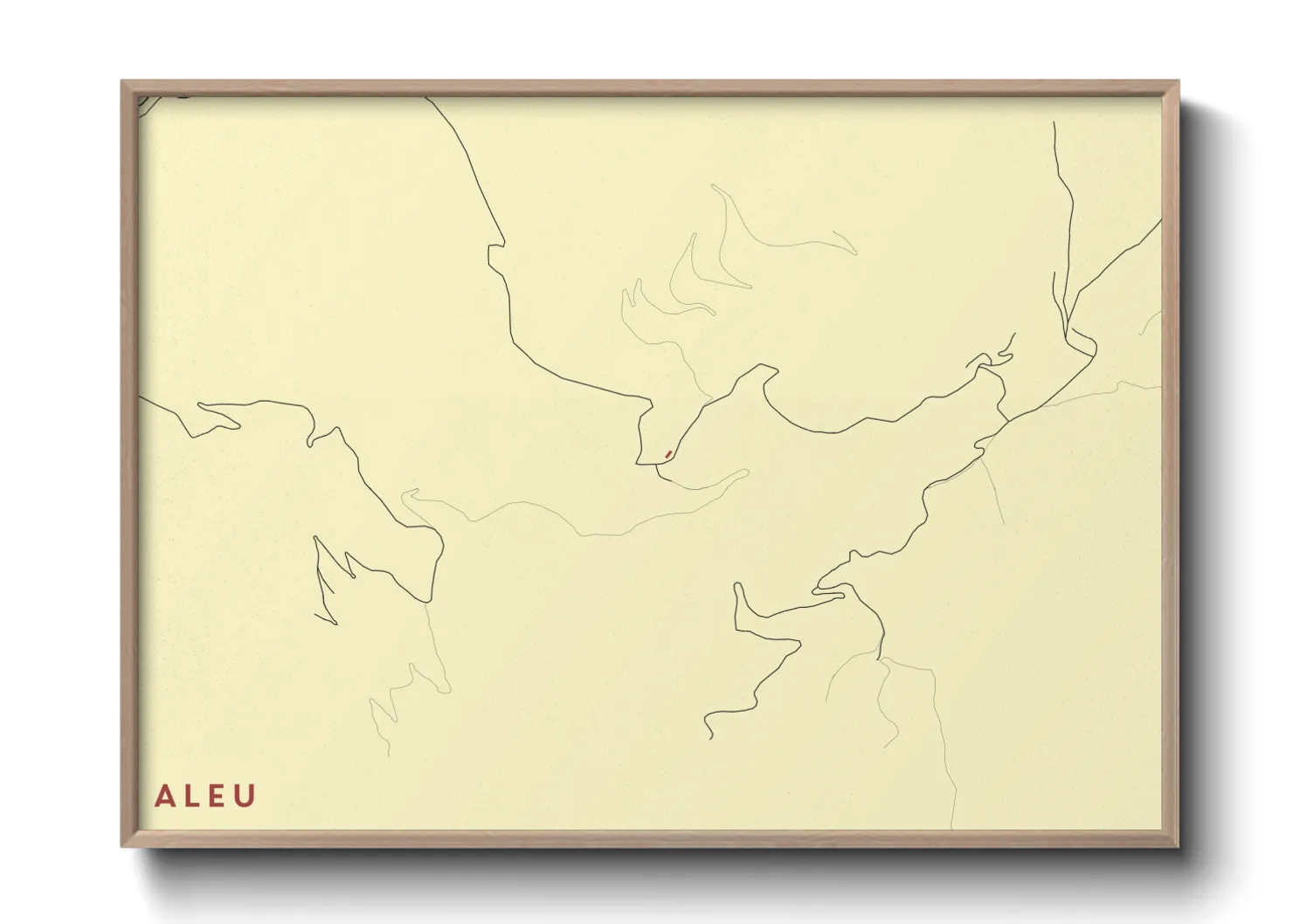 Une affiche de carte sur Aleu