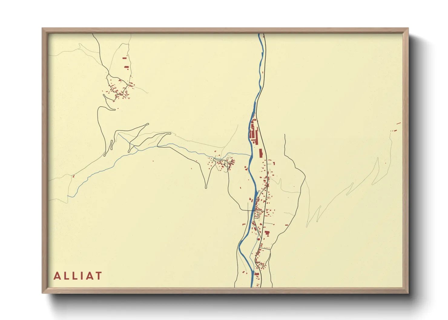 Une affiche de carte sur Alliat