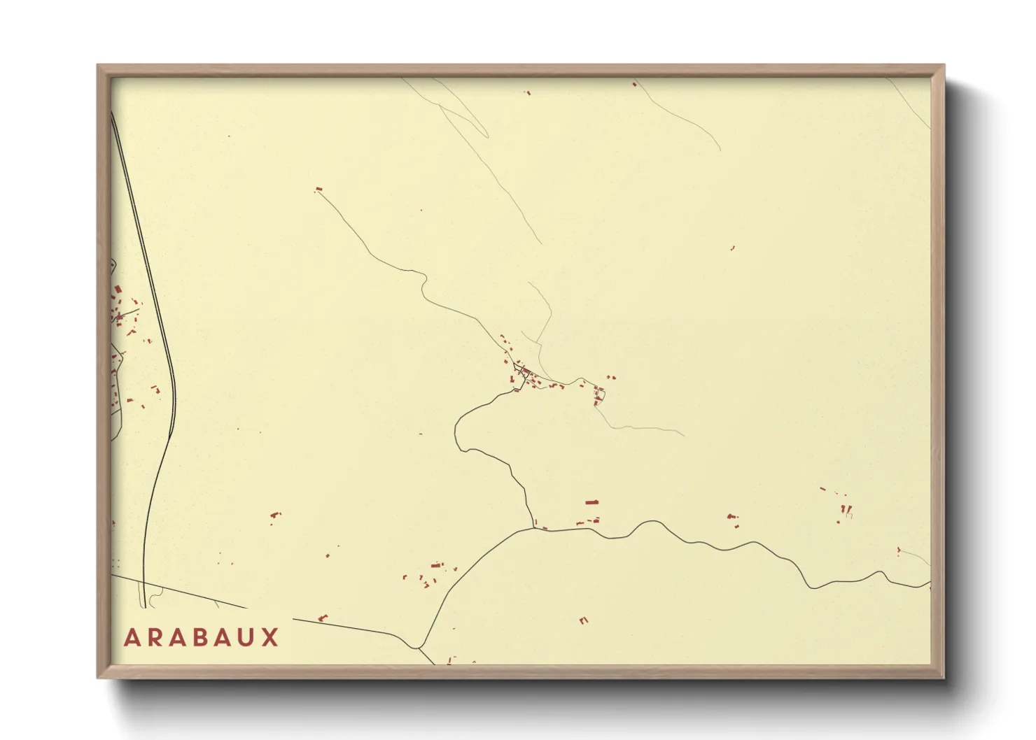 Une affiche de carte sur Arabaux