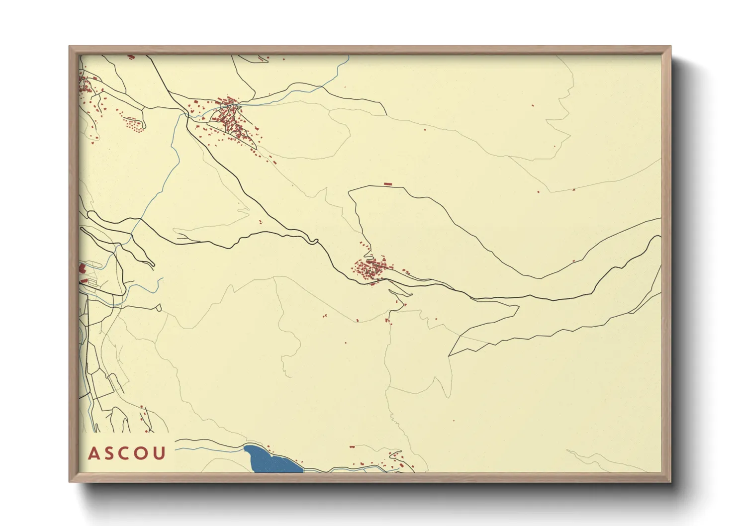 Une affiche de carte sur Ascou