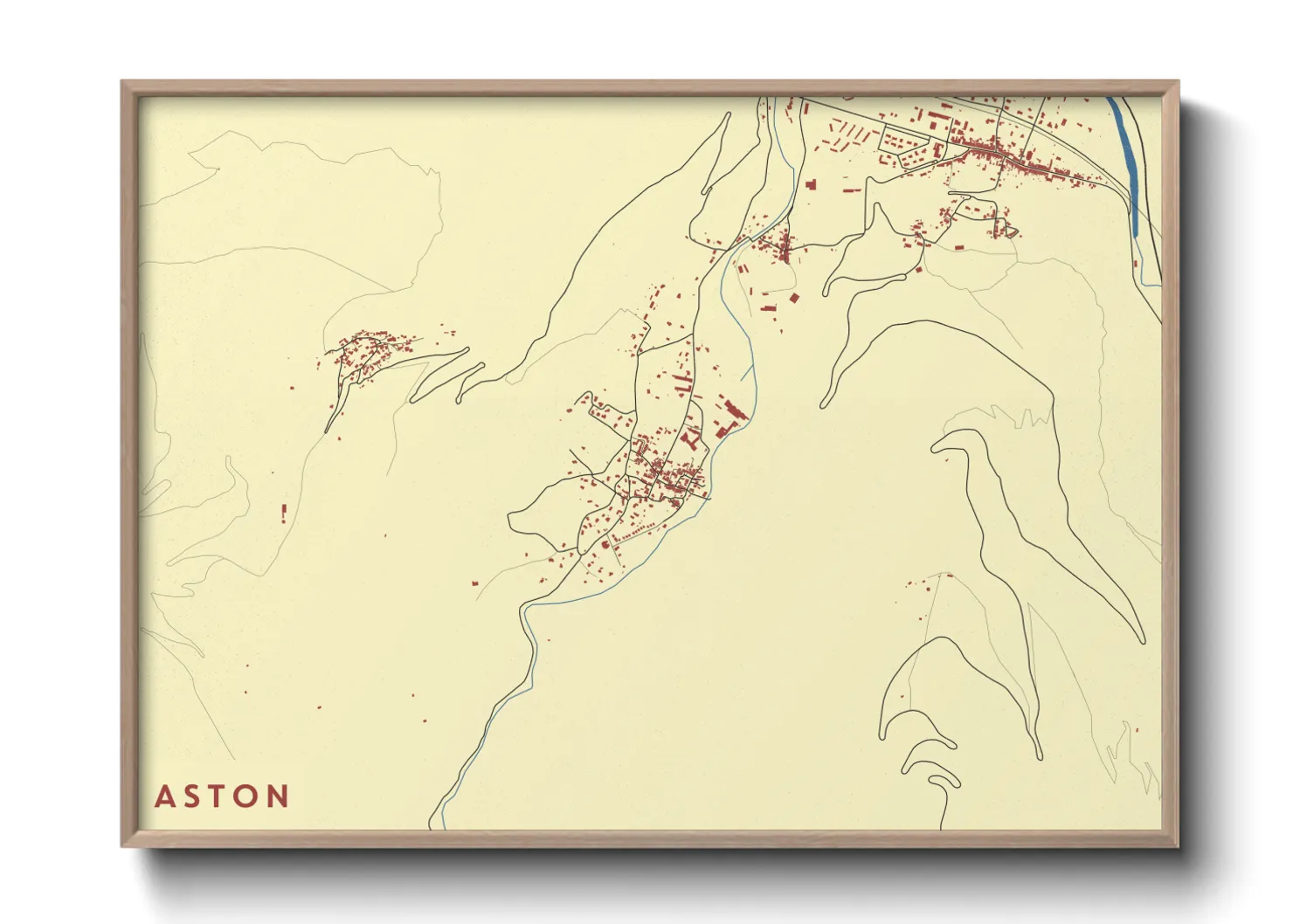 Une affiche de carte sur Aston