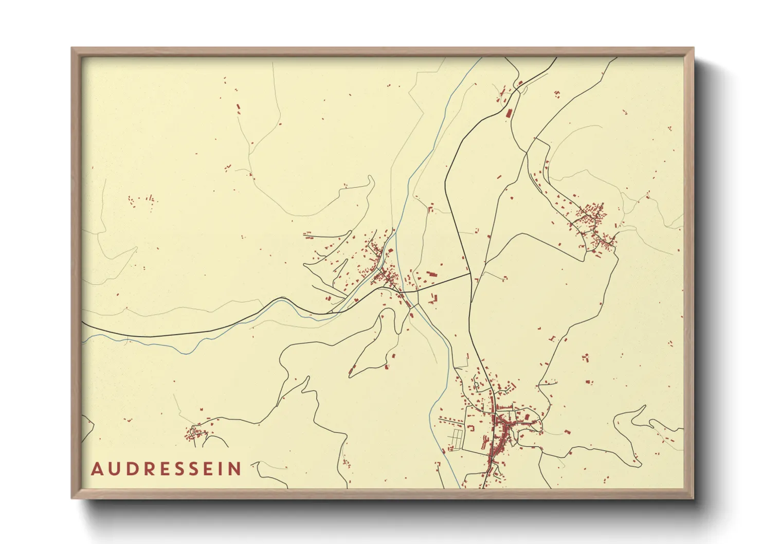 Une affiche de carte sur Audressein