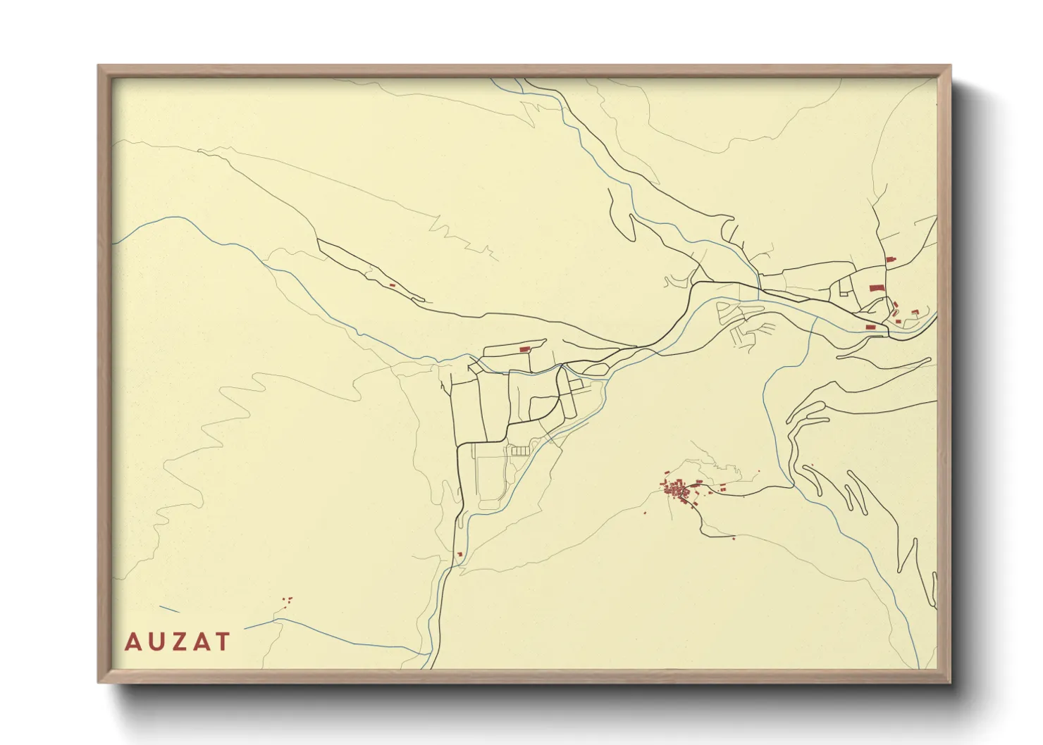 Une affiche de carte sur Auzat